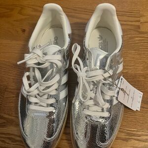 Adidas Women's Metallic Silver Sambas